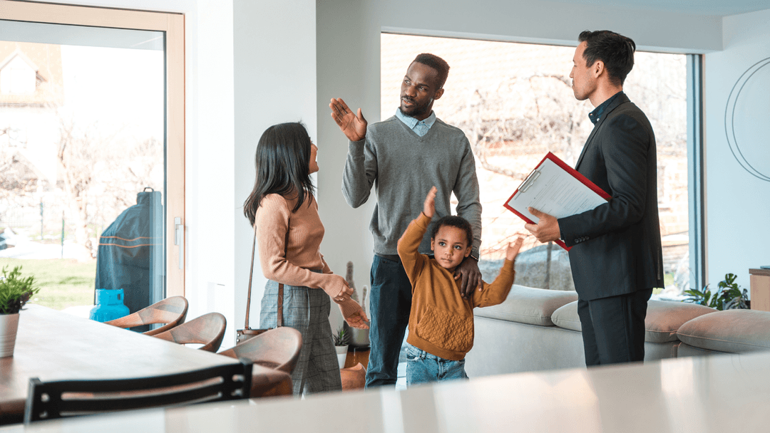 Family Buying a House with Icon