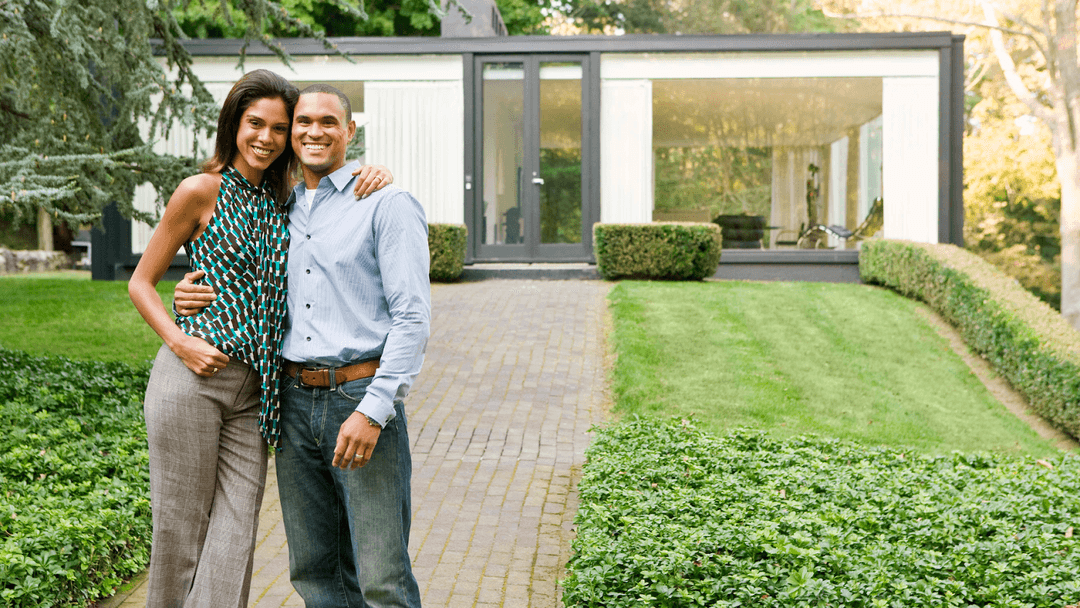 Homeowners with glass house